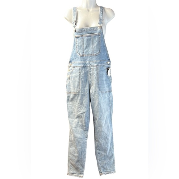 NWT Old Navy Blue Jean Overalls Womens Size 6 Straight Leg - Picture 1 of 10